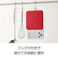 タニタ（TANITA） キッチンスケール 2kg レッド KJ212　5個　計量器 デジタルスケール 料理用　お菓子作り　パン作り