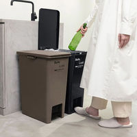 天馬 ペダル式 ゴミ箱 フタ付き 45L ブラック 幅29×奥行43×高さ58cm ELB-PP45 BK Boite e-LABO ペダルペール キャスター付