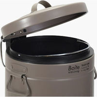 ベストコ ゴミ箱 ふた付き 5L ペダル式 静音設計 丸型 ブラウン NQ-0191 Boite トラッシュカン 4988562003232 1個