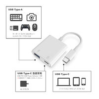 USB Type-Cハブ USB-C×1（18W） USB-A×1 増設 ホワイト VV-UCOTGPD-W Vodaview