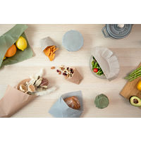 食品保存用ラップ 繰り返し使える みつろうラップキット ナチュラルピンク 1個 エヌ・エレファント