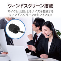 ヘッドセット 片耳 デュアルマイク ノイズリダクション USB接続 小型 黒 HS-HP102UNCBK エレコム 1個（直送品）