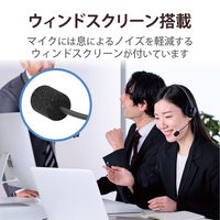 ヘッドセット 両耳 デュアルマイク ノイズリダクション USB接続 小型 黒 HS-HP103UNCBK エレコム 1個
