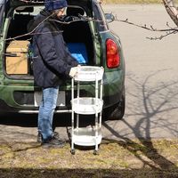 【軒先渡し】ヤマソロ テンツァー(tanzer) 折り畳みワゴン 幅365×奥行365×高さ160/835ｍｍ ホワイト 85-252 1台（直送品）