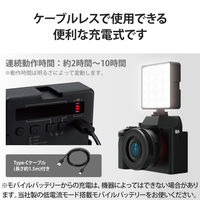 LED定常ライト 5段階調光 1/4インチネジ対応 USB給電 WEB会議 動画撮影 ブラック DE-L05BK 1個 エレコム