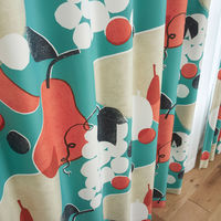 スミノエ DESIGNLIFE カーテン フルーツフルーツ ブルー AS-V1364-210210BL １セット(2枚入)（直送品）