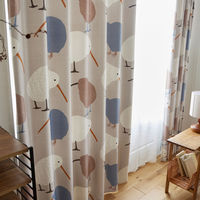 スミノエ DESIGNLIFE カーテン テクテクキーウィ グレー AS-V1370-180120GY １セット(2枚入)（直送品）