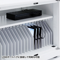 サンワサプライ タブレット収納キャビネット（20台収納） 幅600×奥行450×高さ615.5mm CAI-CAB103W 1台（直送品）