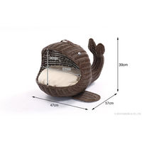 サンフラワーラタン ラタンアニマルバスケット クジラ GK602MK 1個（直送品）