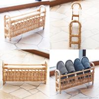 サンフラワーラタン Breezeシリーズ ラタン ナチュラルスリッパラック R483ME 1台（直送品）