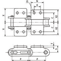 椿本チエイン バイピッチチェーン RF2060Sー2LK2ーU 1個（直送品）