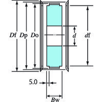 椿本チエイン PXプーリ P14M形 PT34P14M40AF 1個（直送品）