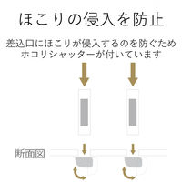 延長コード 電源タップ コンセント 2.5m 2ピン 6個口 ほこりシャッター 白 AVT-D3-2625WH エレコム 1個