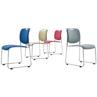 ライオン事務器 スタッキングチェア No.640F 耐光性布 グリーン ダイメトロール 1脚（直送品）