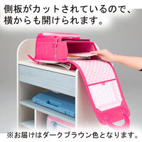 白井産業 ランドキッズ キッズ向けランドセルラック ダークブラウン×ブルー 幅627×奥行293×高さ932mm 1台（直送品）