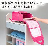 白井産業 ランドキッズ キッズ向けランドセルラック ホワイト×ライトブルー 幅627×奥行293×高さ932mm 1台（直送品）