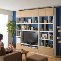 白井産業 リビュアル 壁面収納キャビネット 天井突っ張り ナチュラル 幅400×奥行313×高さ2380～2480mm 1台（直送品）