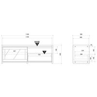 【軒先渡し】朝日木材加工 アルティファシリーズ ビンテージデザインローボード ブラウン/ブラック 幅1198 × 奥行390 × 高さ430mm 1台（直送品）