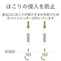 延長コード 電源タップ コンセント 1m 2ピン 6個口 ほこりシャッター 黒 AVT-D5-2610BK エレコム 1個