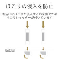 延長コード 電源タップ コンセント 1.5m 2ピン 6個口 ほこりシャッター 黒 AVT-D5-2615BK エレコム 1個