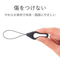 エレコム スマホ用ストラップ/リングストラップ/シリコン/Lサイズ/ブラック P-STF01LBK 1個