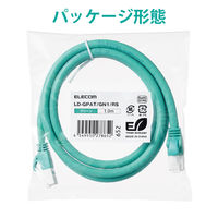 LANケーブル CAT6A 1m 爪折れ防止 簡易パッケージ グリーン LD-GPAT/GN1/RS エレコム 1個（直送品）