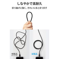 タイプCケーブル (USB-C to C) PD対応 60W 1.5m なめらか 黒 MPA-CCSSEC15BK エレコム 1本（直送品）