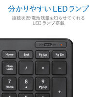 ワイヤレスキーボード 無線 テンキー付き コンパクト パンタグラフ 薄型 ブラック TK-FDP099TBK エレコム 5個（直送品）