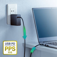 サンワサプライ USB PD対応AC充電器(PD100W・TypeCケーブル付き) ACA-PD93BK 1個（直送品）