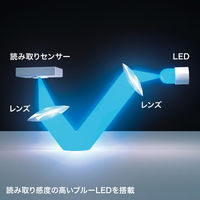 サンワサプライ ワイヤレスマウス 5ボタン 小型サイズ ブルーLED ブラック MA-WB509BK 1個
