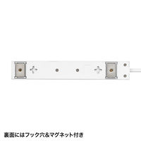 延長コード 電源タップ 3m 2P（ピン） 10個口 マグネット ホワイト TAP-2210-3W サンワサプライ 1個（直送品）