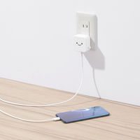 USB充電器 タイプC ケーブル一体型 1.5ｍ 12W スマホタブレット充電 しろちゃん MPA-ACC20WF エレコム 5個（直送品）