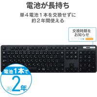 ワイヤレスキーボード 無線 フルサイズ 薄型 メンブレン ブラック TK-FDM110TXBK エレコム 5個（直送品）