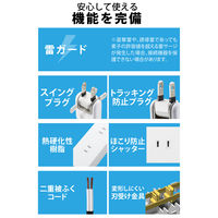 延長コード 電源タップ コンセント 3個口 USB-C×1 USB-A×2 2.5m 白 ECT-23325WH エレコム 1個