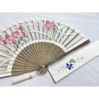 ひしだ ST-21 額透彫扇 蘭 白 7寸 1本（直送品）