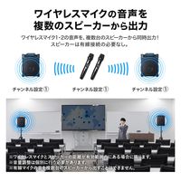 サンワサプライ ワイヤレスマイク付き拡声器スピーカー(バッテリー内蔵・ワイヤレスマイク2本対応) MM-SPAMP14 1個（直送品）