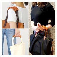 コモライフ 本革バッグハンドルカバー ブラック 391126 2枚入