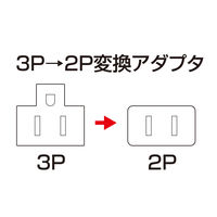 サンワサプライ 3P→2P変換アダプタ TAP-AD8BK 1セット(5個)（直送品）