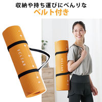ヨガマット トレーニングマット 厚さ10mm 防音対策 183×61×1cm オレンジ HCFWYMW10DR エレコム 1個（直送品）