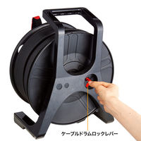 サンワサプライ 屋外用巻取り延長CAT6A LANケーブル KB-MKE21BK 1個（直送品）