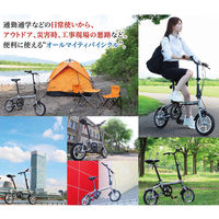 池商 GRAPHIS GR-ALMIGHTY 災害対策用 折りたたみ自転車 ホワイト GR-121-W 1台（直送品）