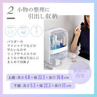ホームテイスト 中身が見やすいコスメボックス【Ravis-ラヴィス-】 CB-2DW ホワイト1個（直送品）