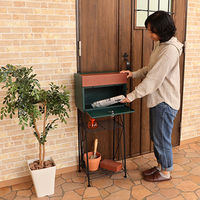 【軒先渡し】ヤマソロ シュロス スタンドポスト 幅400×奥行320×高さ990mm グリーン 73-573 1台（直送品）