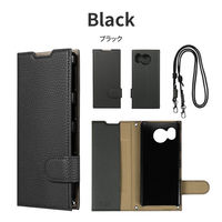 MSソリューションズ AQUOS sense7 ショルダーストラップ付PUレザーケース ブラック LN-22WQ2BLSBK 1個