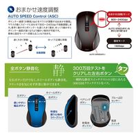 ナカバヤシ ５静音３ボタンＢｌｕｅＬＥＤマウスホワイト MUS-BKT174W 1個（直送品）