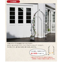 住まいスタイル アイアンハーフアーチ ダブル 幅1100×奥行300×高さ2115mm ホワイト IA-HF004WHT 1台（直送品）