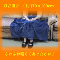iiもの本舗 ふわふわマイクロファイバーひざ掛け 70×100cm ネイビー 4589596693828 1枚入×4セット（直送品）