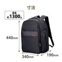 リュック バックパック 痛バッグ Lサイズ 大容量 ビジネス 推し活 撥水加工 ブラック BM-OGBP02LBK エレコム 1個