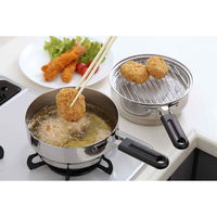 下村企販 天ぷら鍋 IH対応 らく揚げダブルポット オイルポット 油切り網付き ステンレス製 266669 1個（直送品）