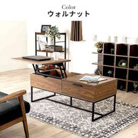 三栄コーポレーション 昇降ローテーブル　センターテーブル　ウォルナット A1-RIOECTBLWN 1台（直送品）